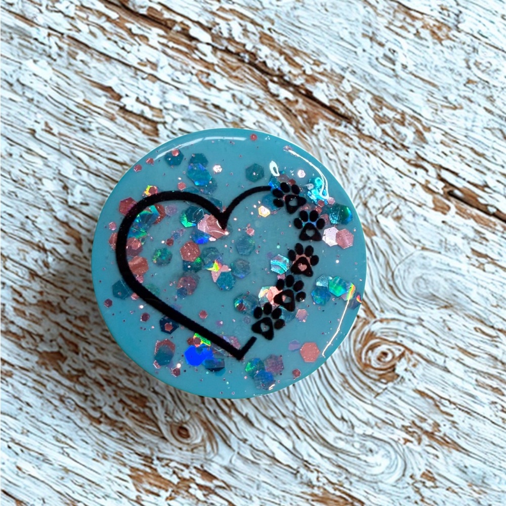 Blue Glitter Phone Grip
